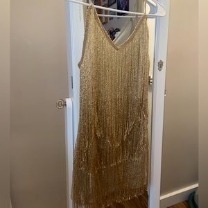 gold fringe/tassel dress (PERFECT for eras tour !)